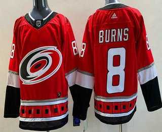 Men%27s Carolina Hurricanes #8 Brent Burns Red Authentic Jersey->calgary flames->NHL Jersey